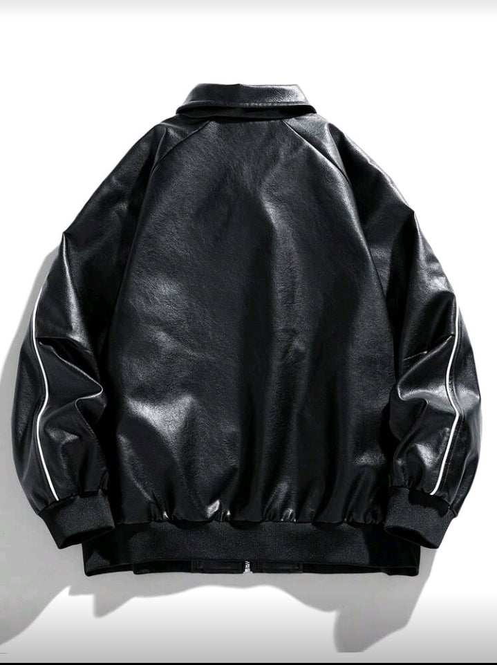 Phantom Pulse Oversized Faux Leather Jacket – Street Luxe Edition