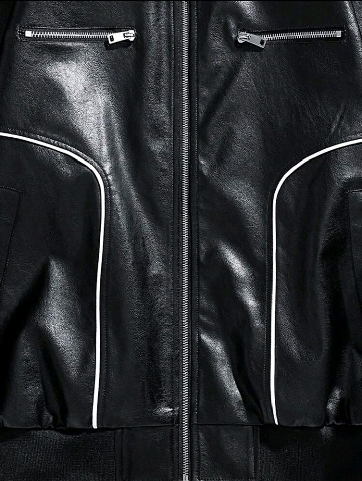 Phantom Pulse Oversized Faux Leather Jacket – Street Luxe Edition
