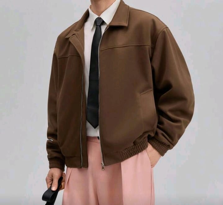 Classic Brown Zip-Up Jacket