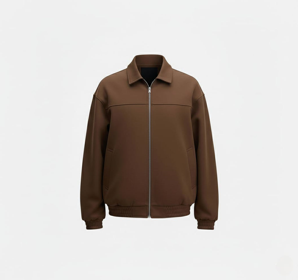 Classic Brown Zip-Up Jacket