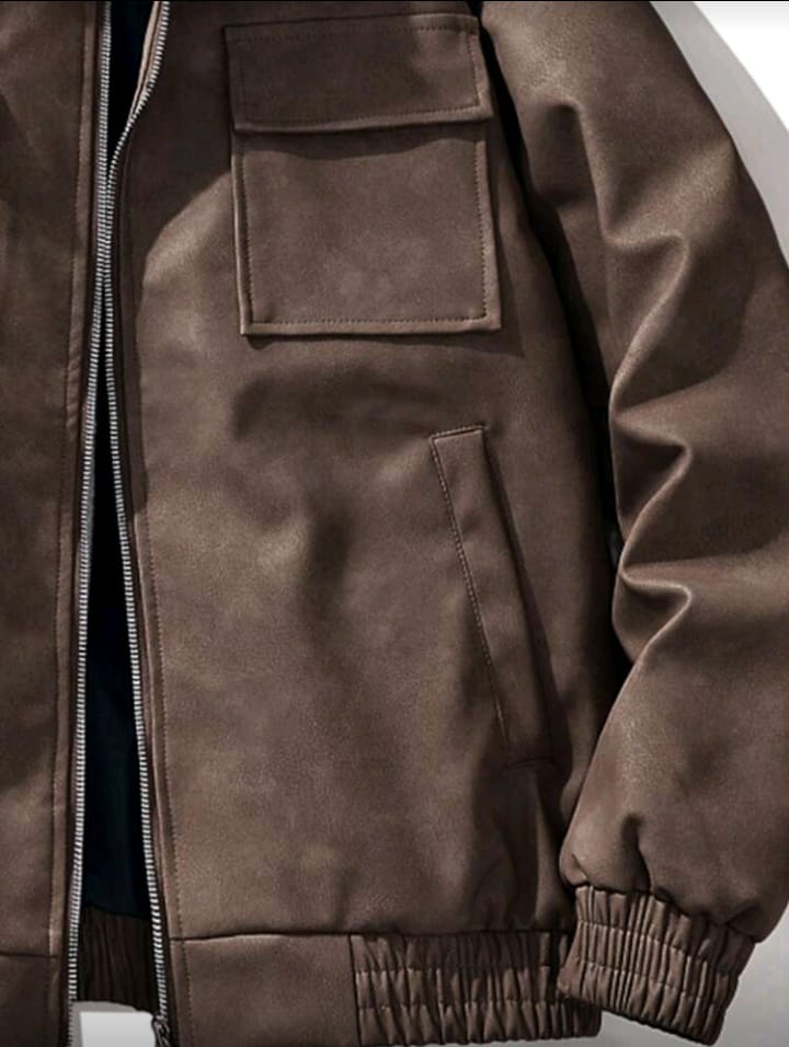 Brown Utility Bomber Jacket