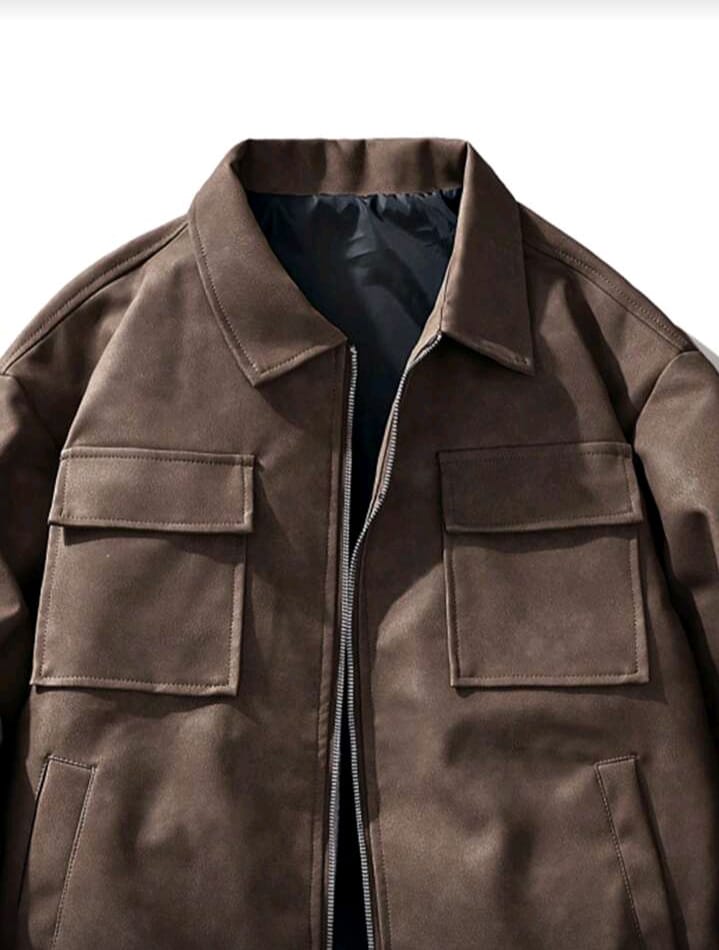 Brown Utility Bomber Jacket