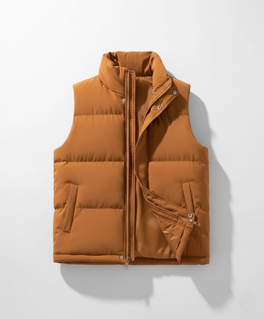 Caramel Brown Puffer Vest