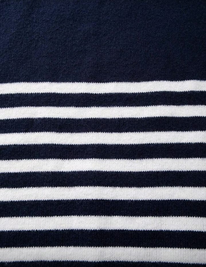 Navy and White Striped Half-Zip Sweater