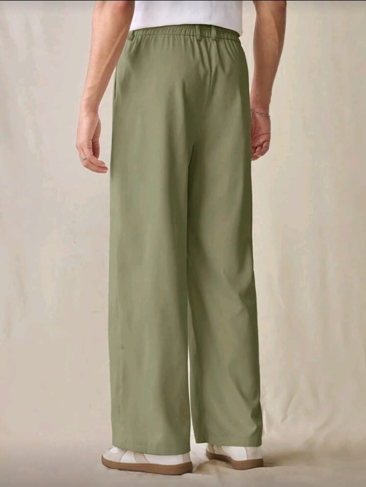 Sage Green Wide-Leg Trousers