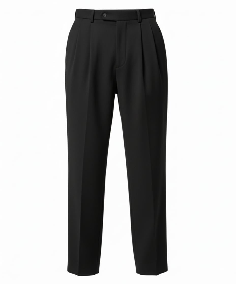 Classic Black Pleated Trousers