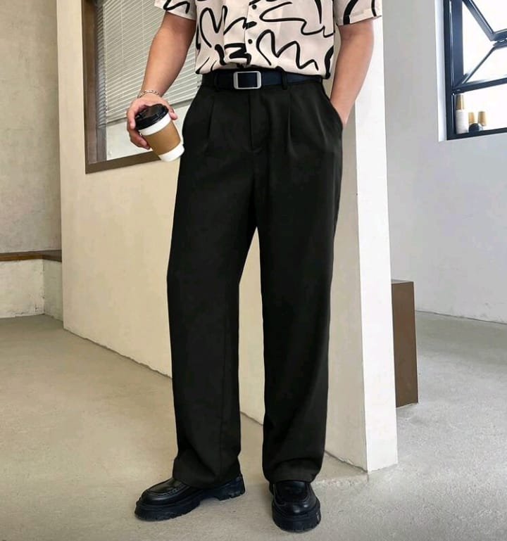 Classic Black Pleated Trousers