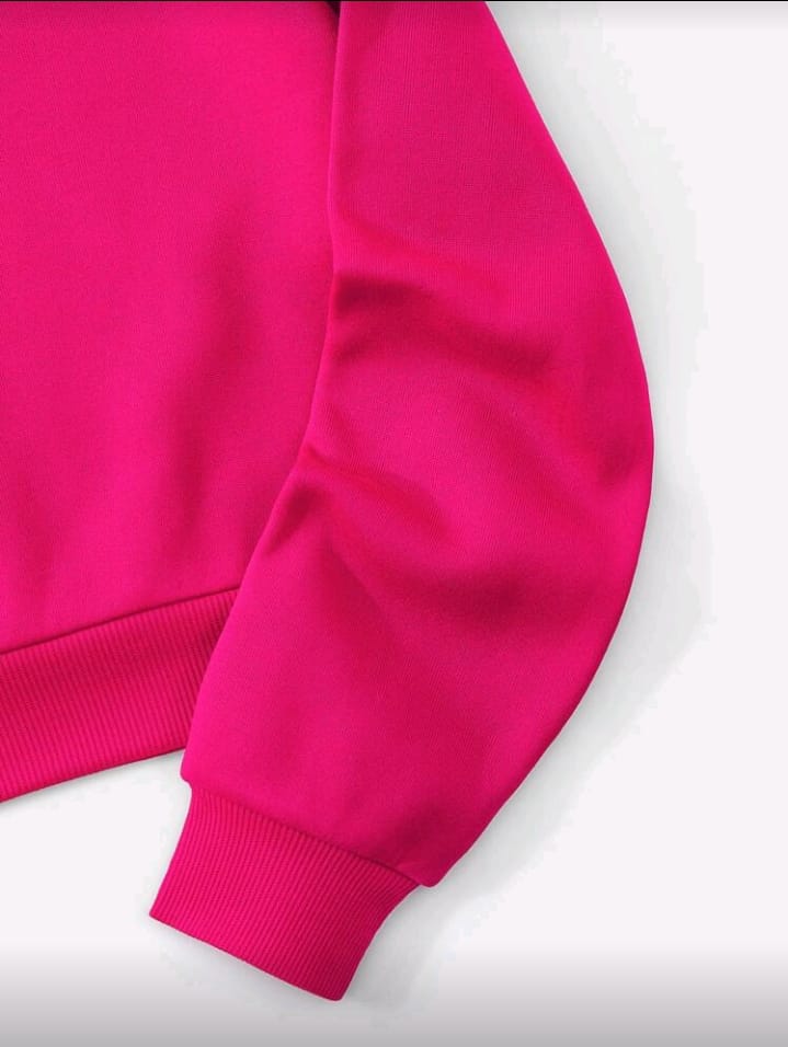 Fuchsia Cropped Hoodie with Dramatic Eye & Floral Print