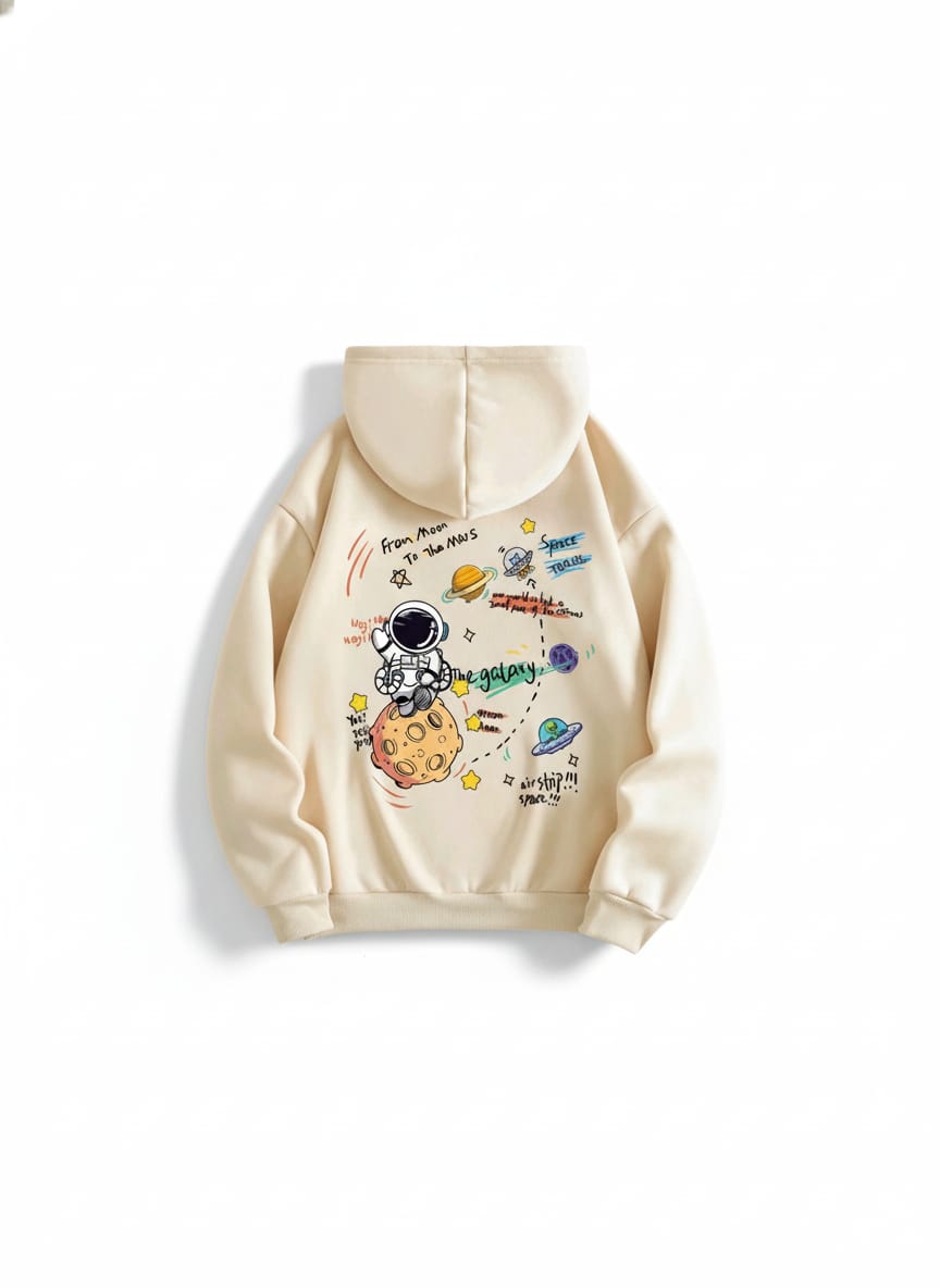 Women's Oversized Cosmic Doodle Graphic Hoodie
