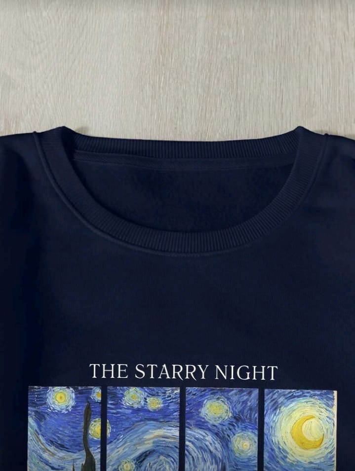Women's Oversized Van Gogh "Starry Night" Art Sweatshirt