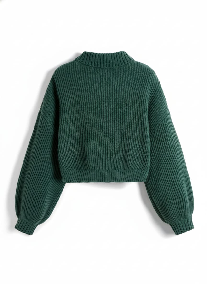 Celestial Fox Embroidered Mock Neck Sweater