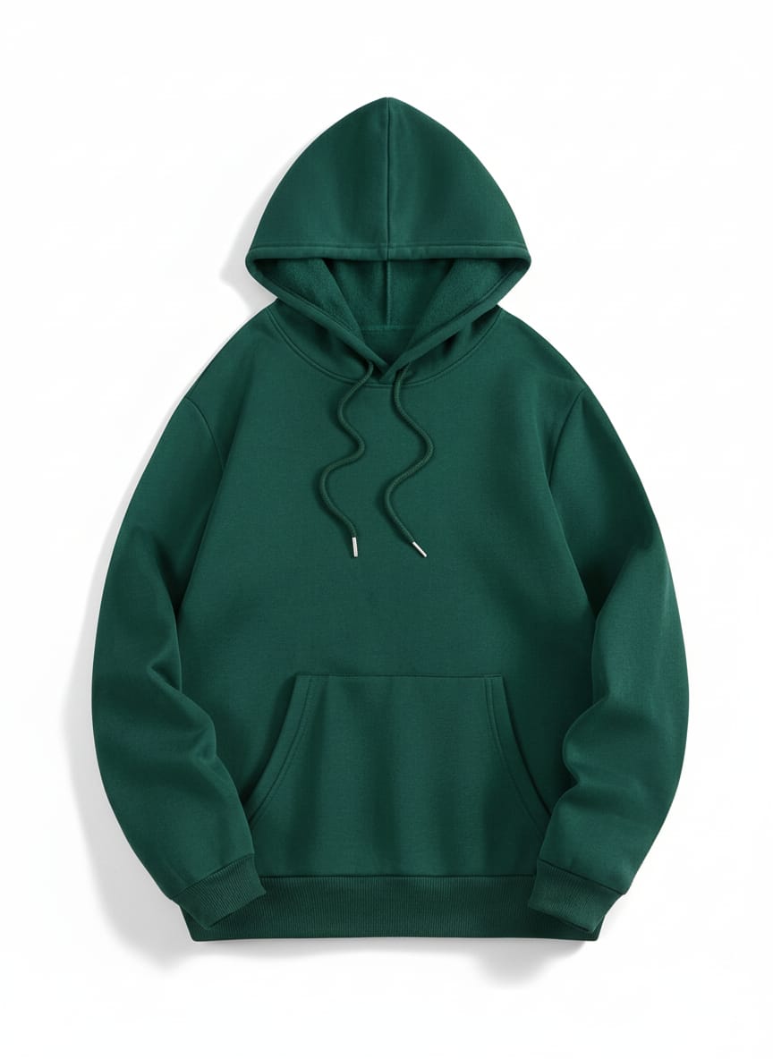 Timeless Rose Skull Graphic Hoodie in Forest Green