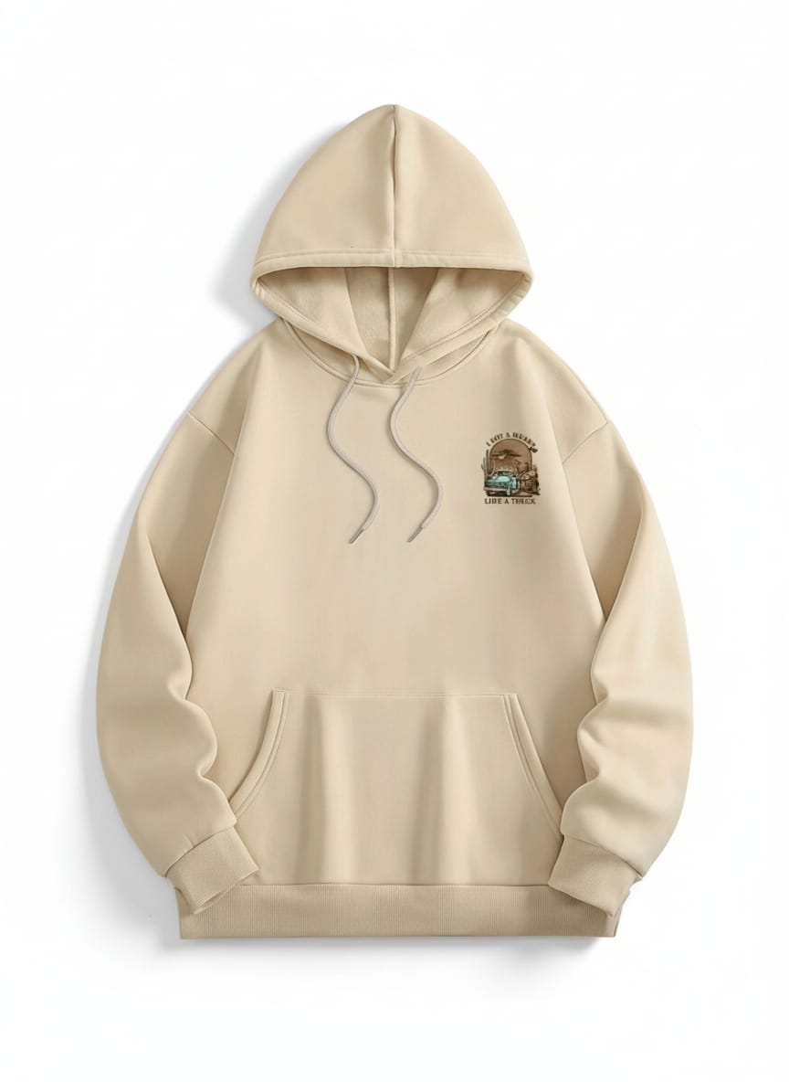 Heart Like A Truck Western Graphic Hoodie in Beige