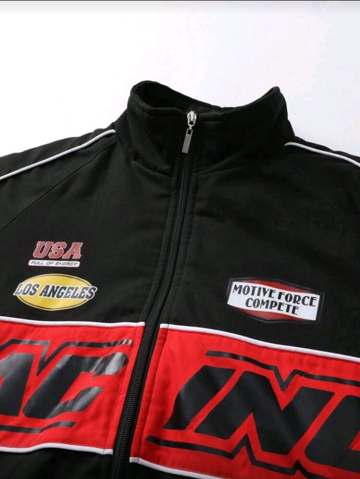 🏁 Street Racer Black & Red Jacket 🏆