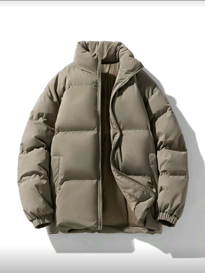Contemporary Beige Oversized Puffer Jacket