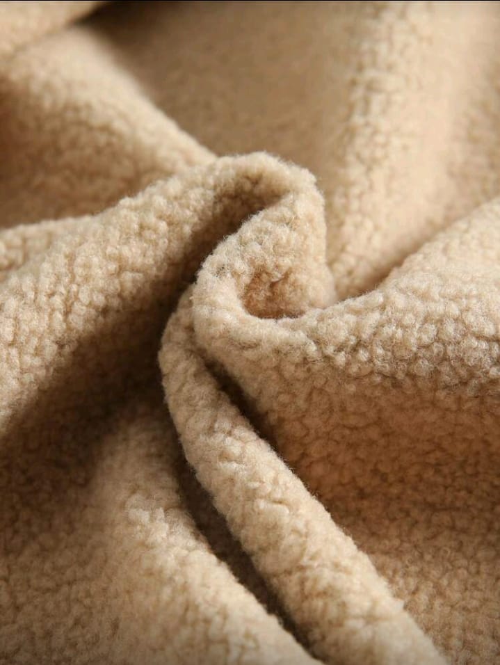 Baby Blue Suede Faux Shearling Lined Jacket