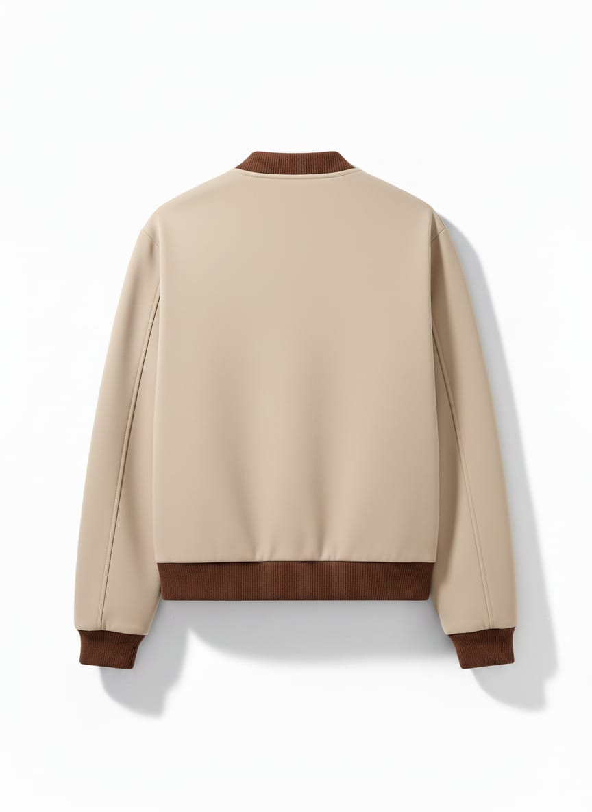 Chic Minimalist Faux Leather Bomber Jacket