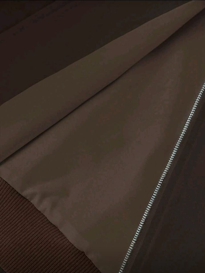 Rich Brown Full-Zip Bomber with Terracotta Trim