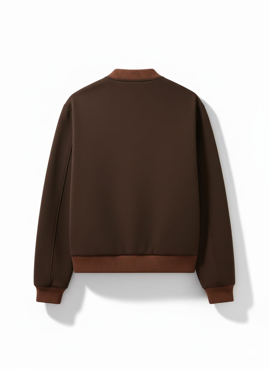 Rich Brown Full-Zip Bomber with Terracotta Trim