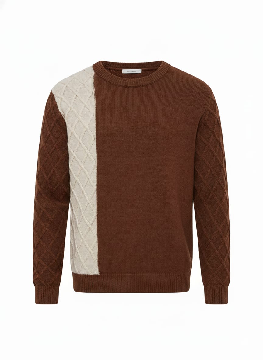 Contemporary Color-Block Crewneck Sweater