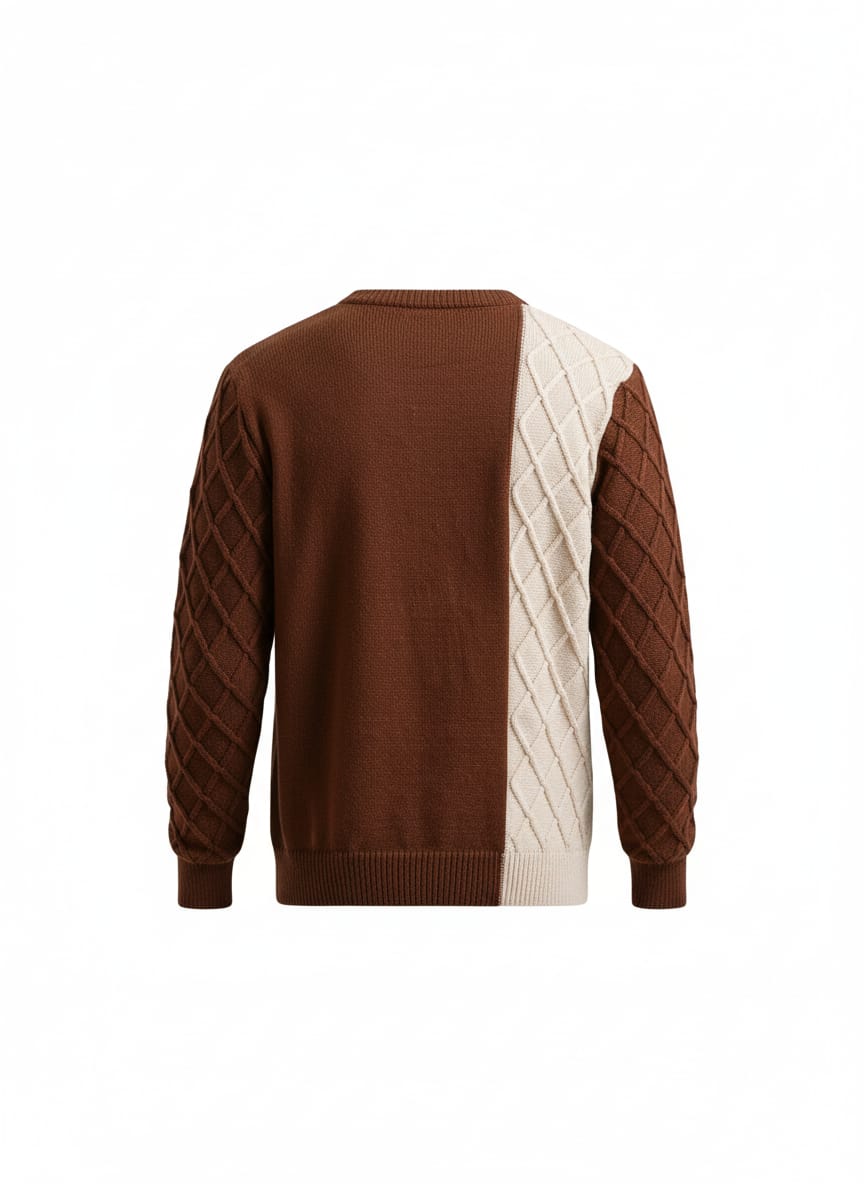 Contemporary Color-Block Crewneck Sweater