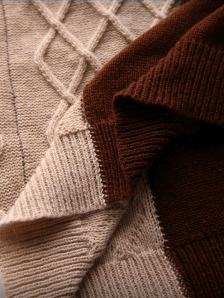 Contemporary Color-Block Crewneck Sweater