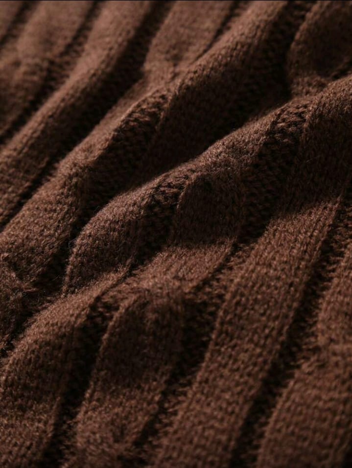 Preppy Brown Cable Knit Sweater Vest