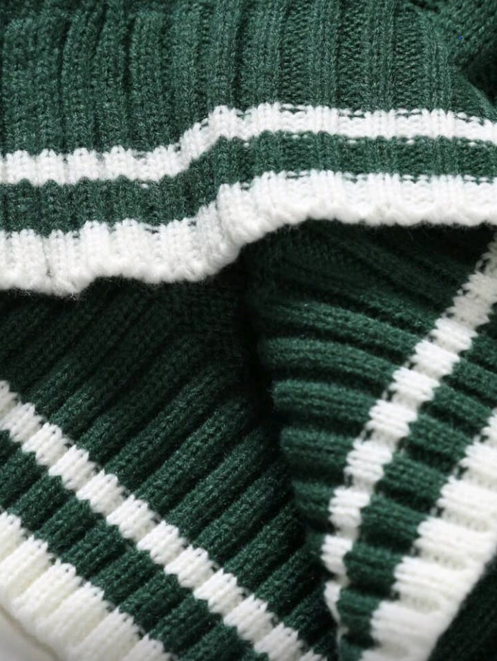 Emerald Green Collegiate Cable Knit Vest