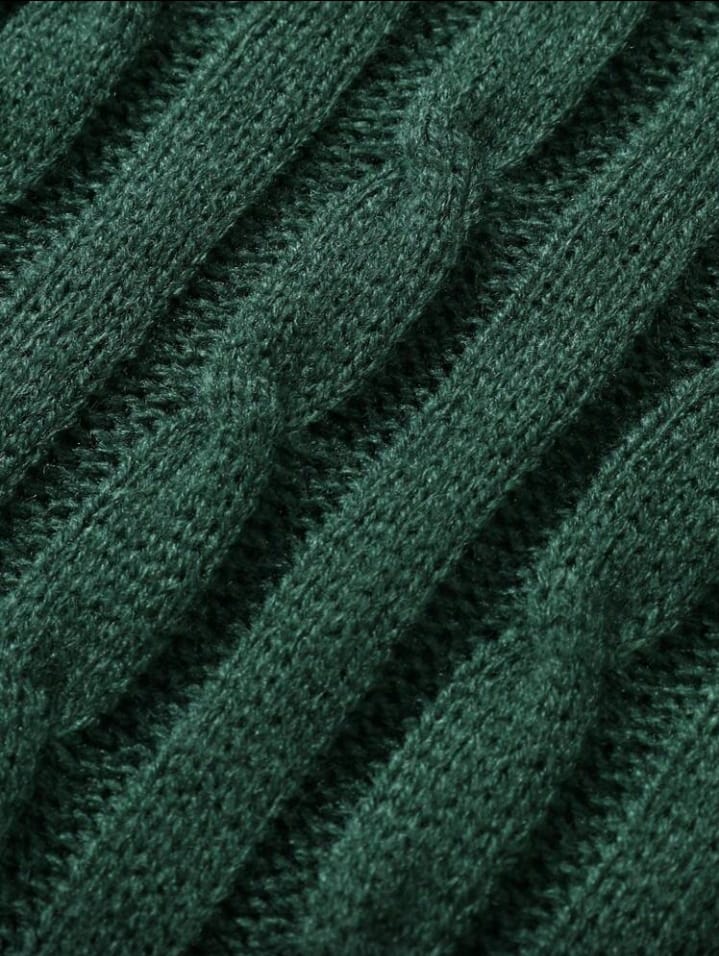 Emerald Green Collegiate Cable Knit Vest
